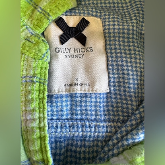Gilly Hicks Hollister green plaid button up long sleeve women’s size small - Picture 5 of 9